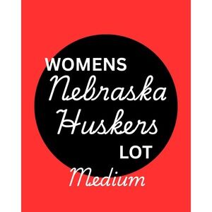 Womens Nebraska Huskers Lot of 3 Shirts Medium Red Black NCAA College Fan Gear